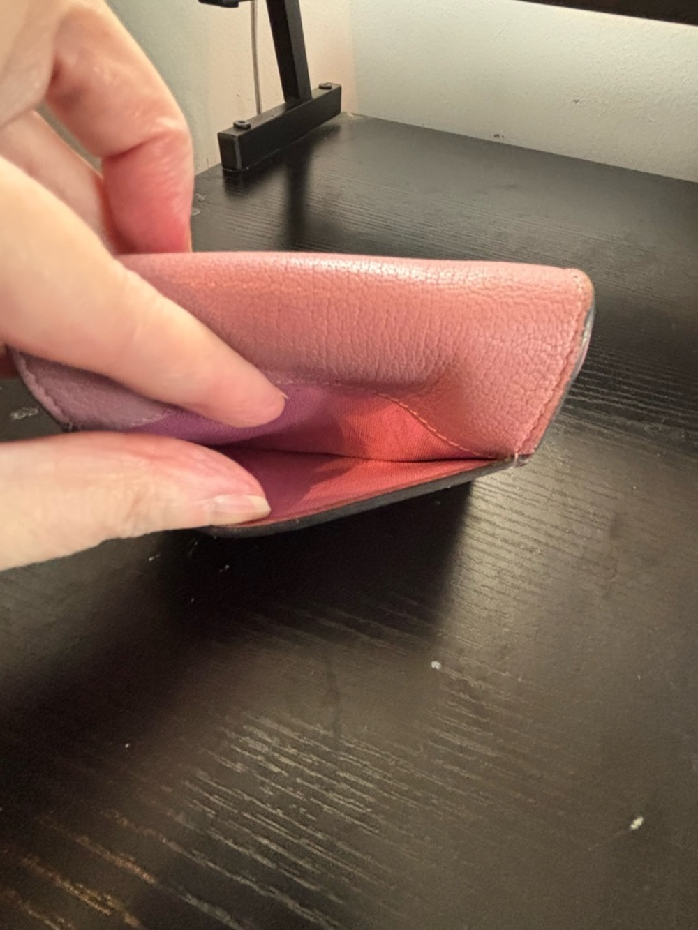 Authentic Christian Dior Saddle Lotus Wallet – Pink Grained Goatskin - Picture 3 of 12